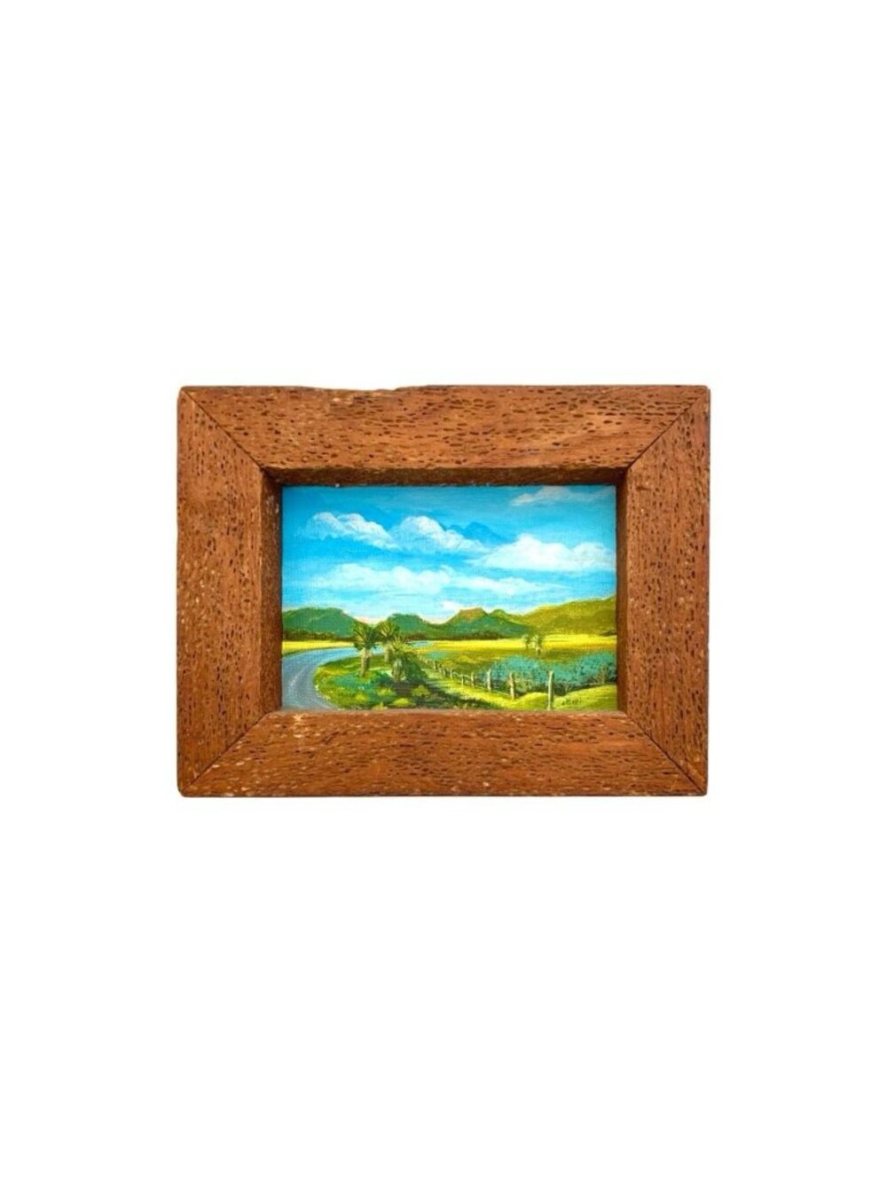 Painting Desert Scene Oil on Board Original Signed Mari Vintage Western Decor